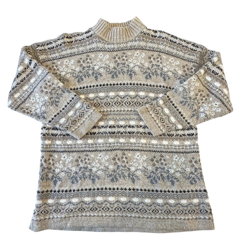 Buggle Boy Womens Adele Knit Fair Isle Winter Cozy Sweater, M